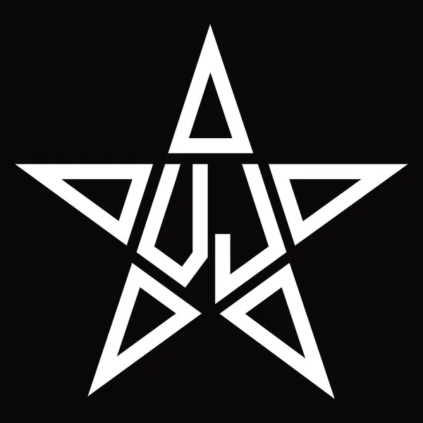 Logo Monogram Star Shape Blackground Design Template — Wektor stockowy