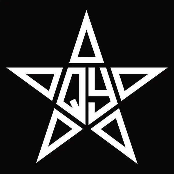 Logo Monograma Con Forma Estrella Plantilla Diseño Blackground — Vector de stock