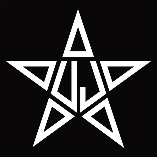 Logo Monogram Star Shape Blackground Design Template — Stock Vector