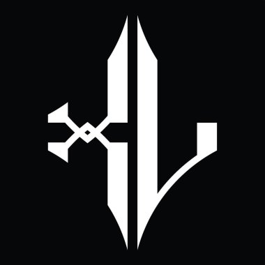 Siyah zemin dizayn şablonunda elmas şekilli XL logosu