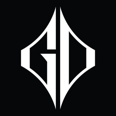 GD Logo monogram with diamond shape on blackground design template