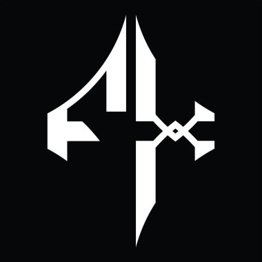 FX Logo monogram with diamond shape on blackground design template