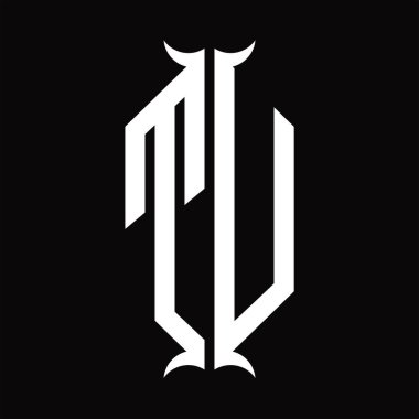 TU Logo monogram with horn shape design template