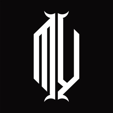 MV Logo monogram with horn shape design template