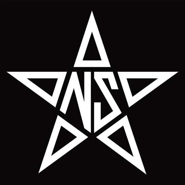 Logo Monograma Con Forma Estrella Plantilla Diseño Blackground — Vector de stock