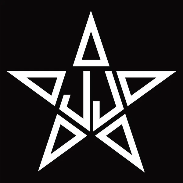 Logo Monogram Kształtem Gwiazdy Czarnym Szablonie Projektu — Wektor stockowy
