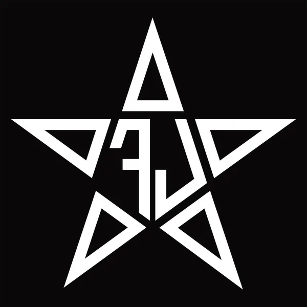 Logo Monogram Kształtem Gwiazdy Czarnym Szablonie Projektu — Wektor stockowy