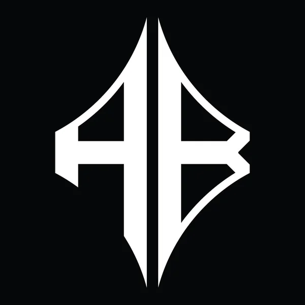 Logo Monograma Con Forma Diamante Plantilla Diseño Blackground — Vector de stock