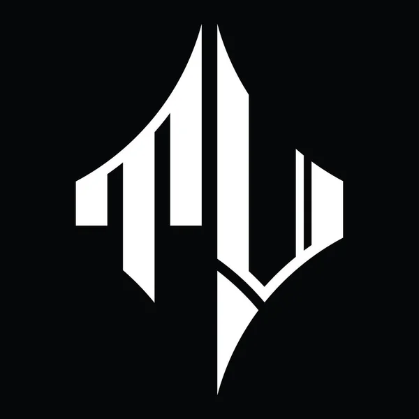 Logo Monogram Diamond Shape Blackground Design Template — 图库矢量图片