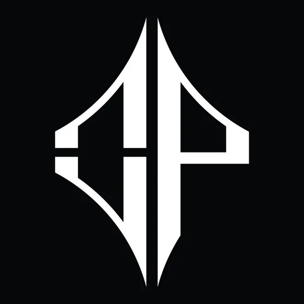 Logo Monogramm Mit Rautenform Auf Schwarzgrund Design Vorlage — Stockvektor