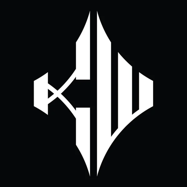 Logo Monogram Diamantovým Tvarem Šabloně Pro Design Černého Podkladu — Stockový vektor