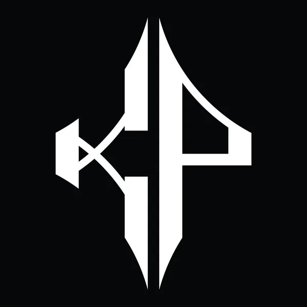 Logo Monogramm Mit Rautenform Auf Schwarzgrund Design Vorlage — Stockvektor