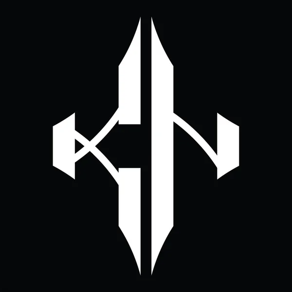 Logo Monogram Diamantovým Tvarem Šabloně Černého Podkladu — Stockový vektor