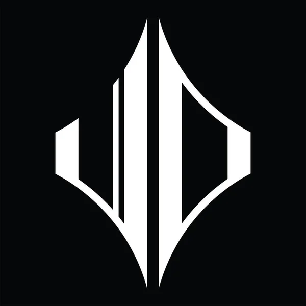 Logo Monogram Diamond Shape Blackground Design Template — Stock Vector