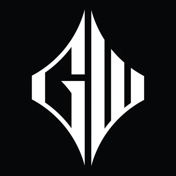 Monograma Logotipo Com Forma Diamante Modelo Design Blackground — Vetor de Stock