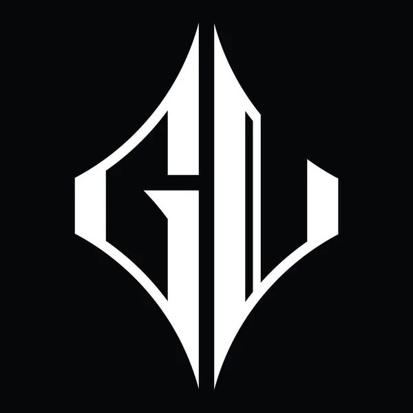 Logo Monogram Gyémánt Alakkal Fekete Talajon Design Sablonon — Stock Vector