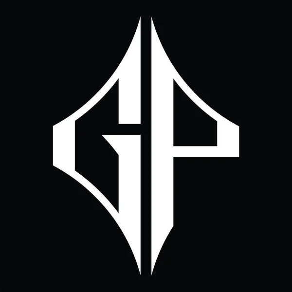 Logo Monogramm Mit Diamantform Auf Schwarzgrund Design Vorlage — Stockvektor