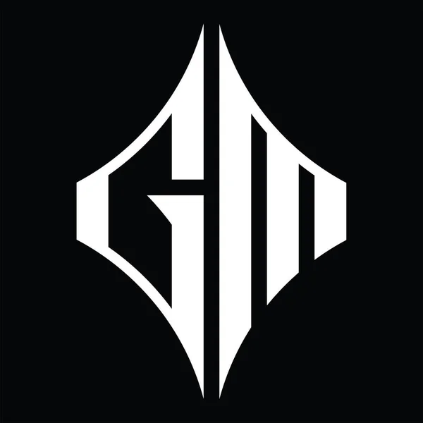 Logo Monogram Diamond Shape Blackground Design Template — ストックベクタ