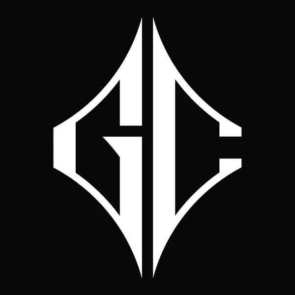 Logo Monogram Diamond Shape Blackground Design Template — ストックベクタ