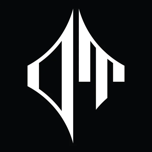 Logo Monogram Diamond Shape Blackground Design Template — Stock Vector