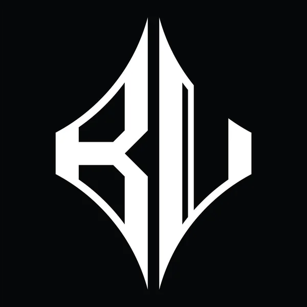 Logo Monogram Diamond Shape Blackground Design Template — Stok Vektör