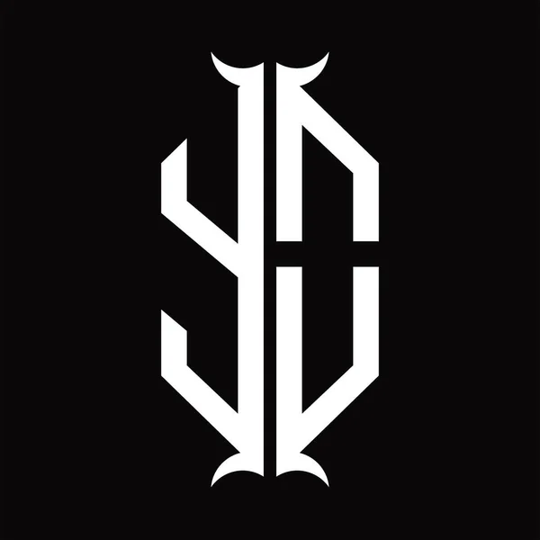 Logo Monogram Šablonou Designu Tvaru Rohu — Stockový vektor