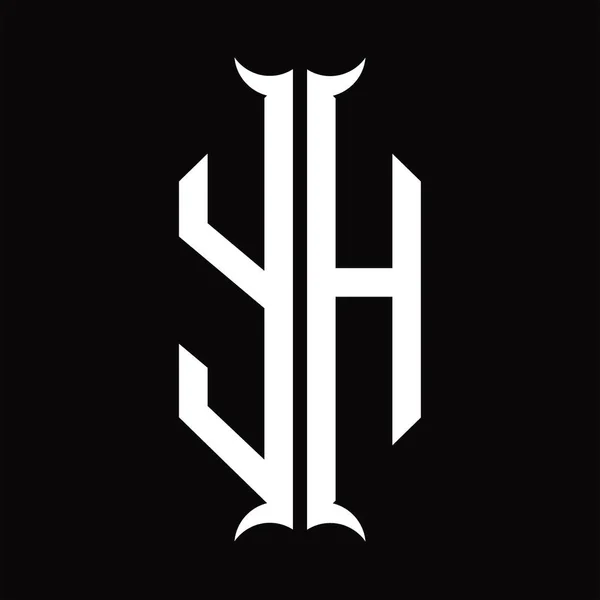 Logo Monogram Horn Shape Design Template — Wektor stockowy