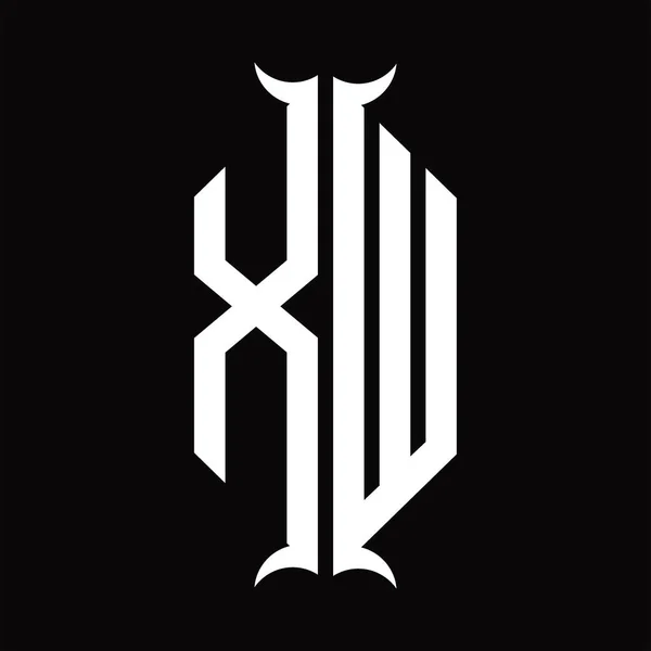Logo Monogram Horn Shape Design Template — Vettoriale Stock