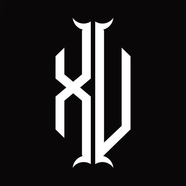 带有角形设计模板的Xu Logo主题图 — 图库矢量图片