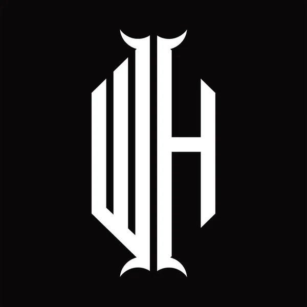 Logo Monogram Horn Shape Design Template —  Vetores de Stock