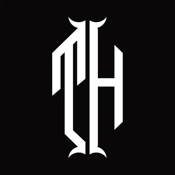 Logo Monogram Horn Shape Design Template — Διανυσματικό Αρχείο