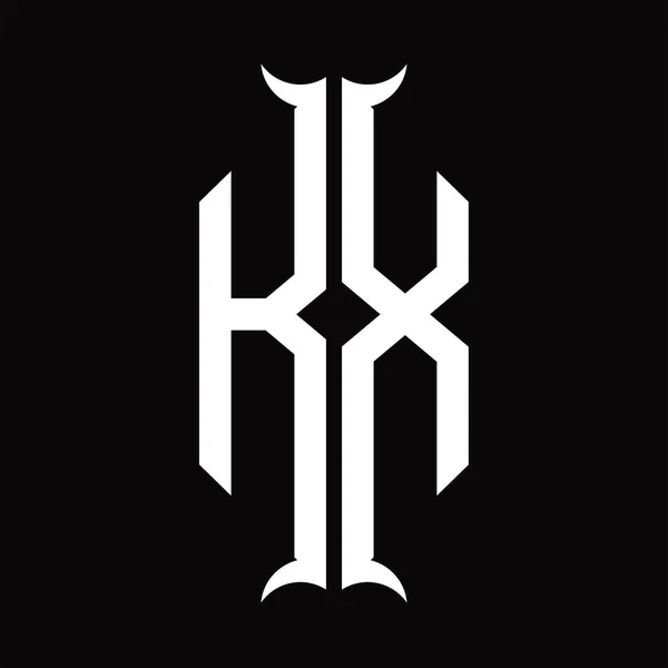 Logo Monogram Horn Shape Design Template — Stok Vektör