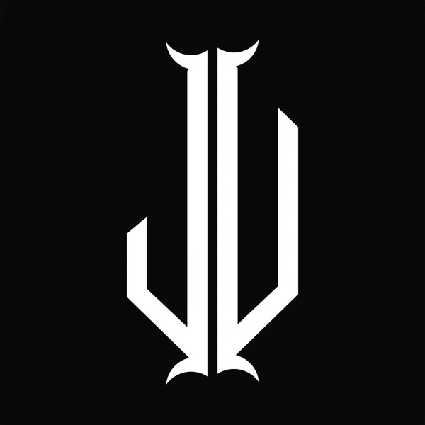 Monograma Logotipo Con Plantilla Diseño Forma Cuerno — Archivo Imágenes Vectoriales