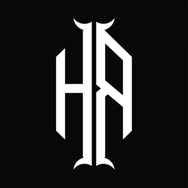 Logo Monogramm Mit Horn Form Design Vorlage — Stockvektor