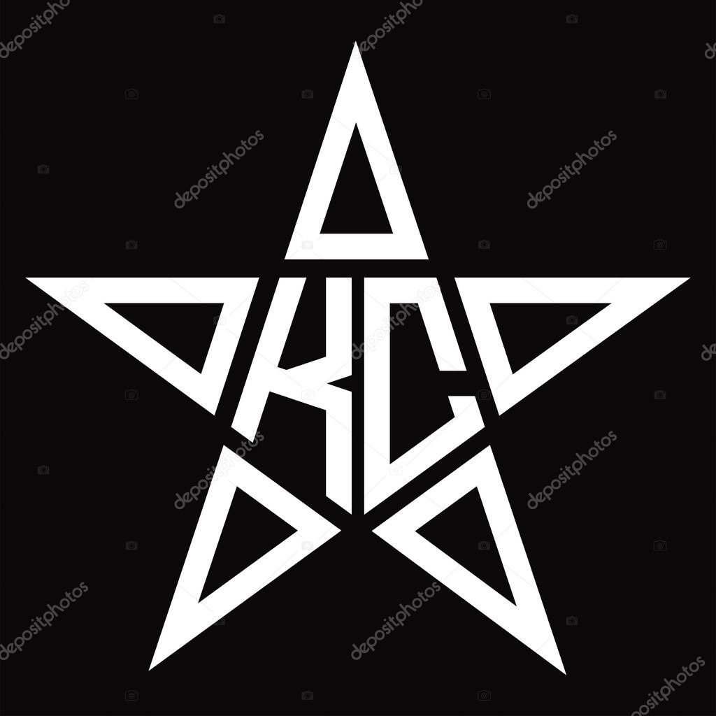 Logo monogram with star shape on blackground design template