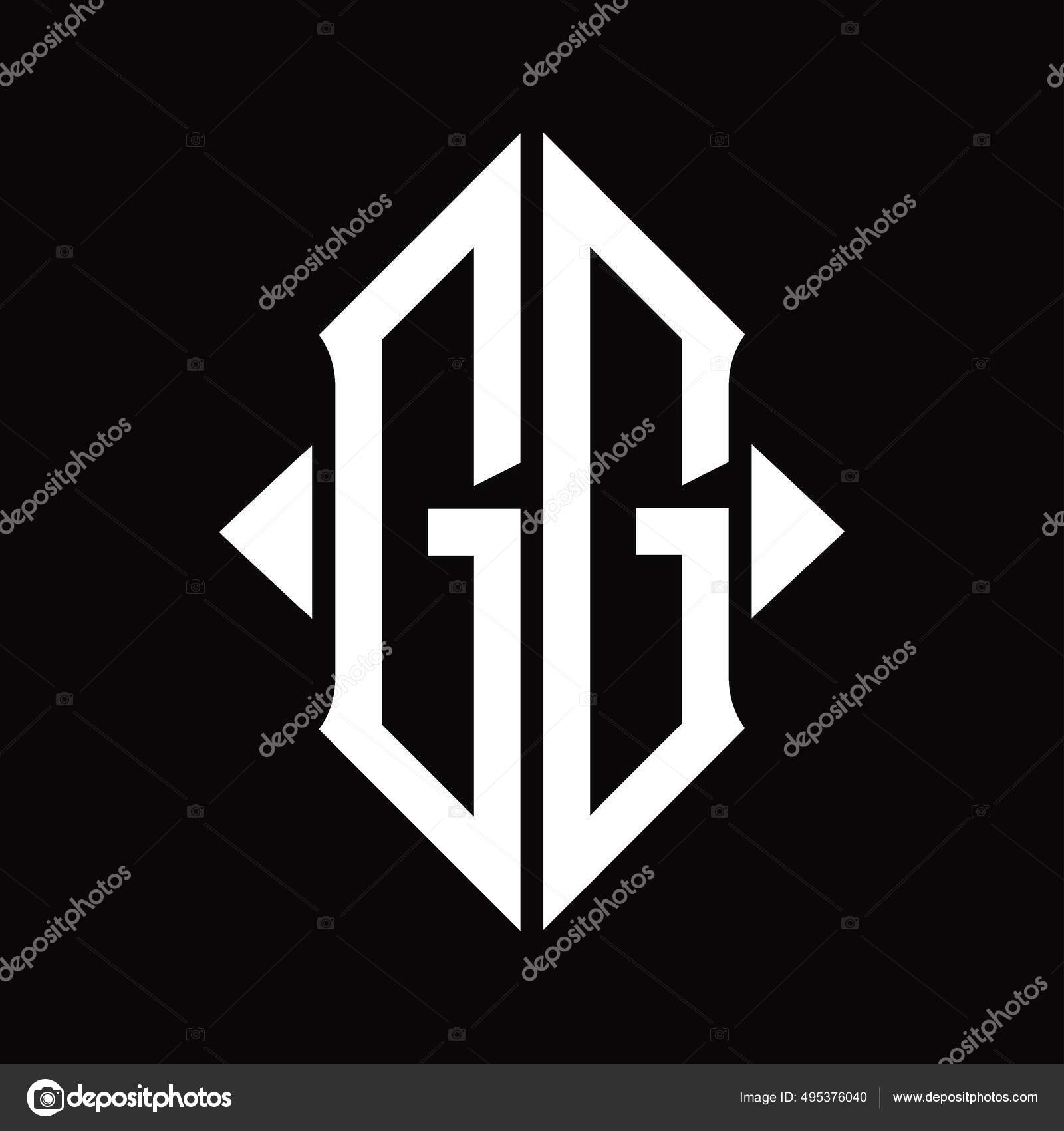 Logo Monogram Shield Shape Isolated Black Background Design