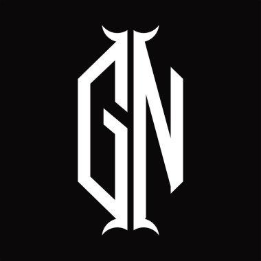 Korna şekli tasarım şablonu ile GN Logo monogramı