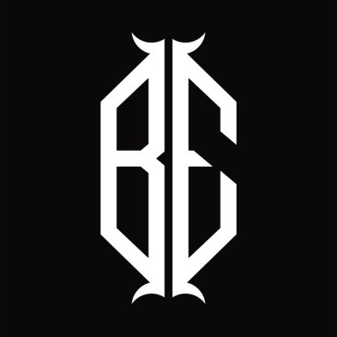 Korna şekli tasarımı şablonlu BE logosu