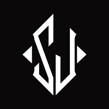 Kalkan şekilli ZJ logo monogramı izole edilmiş siyah arkaplan tasarım şablonu