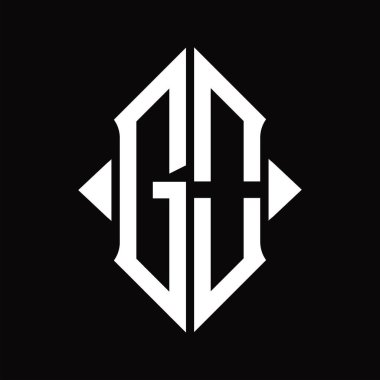 GO Logo simgesi kalkan şekli izole edilmiş siyah arkaplan tasarım şablonu