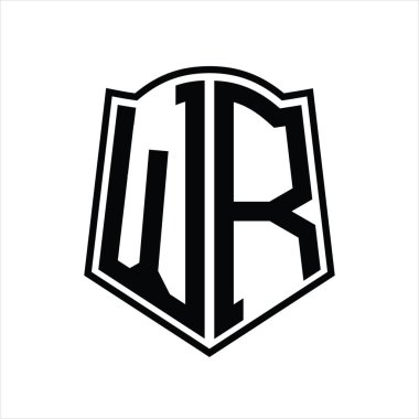 Beyaz arkaplanda izole edilmiş WR Logo tasarım şablonu