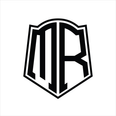 Beyaz arkaplanda izole edilmiş MR logo tasarım şablonu