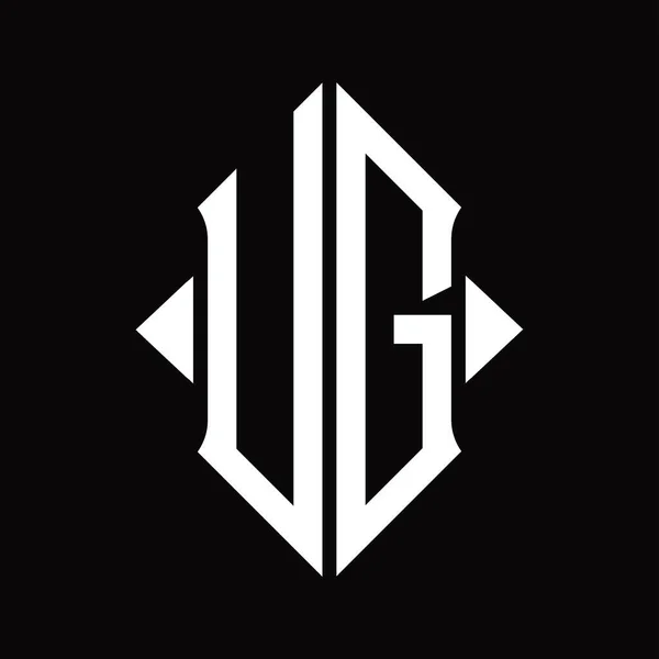 Λογότυπο Μονόγραμμα Ασπίδα Σχήμα Απομονωμένο Μαύρο Φόντο Πρότυπο Σχεδιασμού — Διανυσματικό Αρχείο
