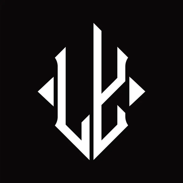 Λογότυπο Μονόγραμμα Ασπίδα Σχήμα Απομονωμένο Μαύρο Φόντο Πρότυπο Σχεδιασμού — Διανυσματικό Αρχείο