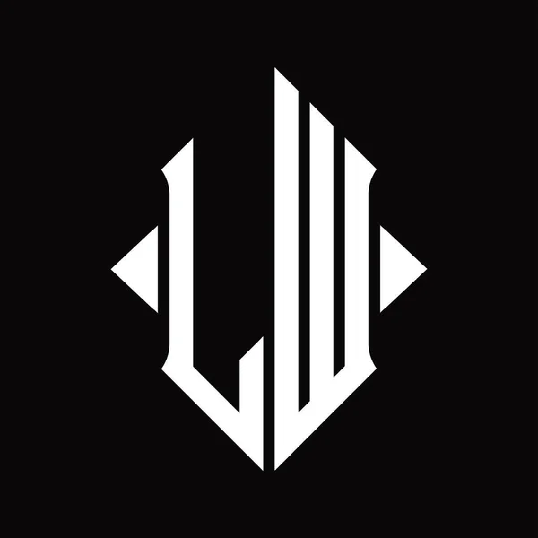 Logo Monogramm Mit Schildform Isoliert Schwarzem Hintergrund Design Vorlage — Stockvektor