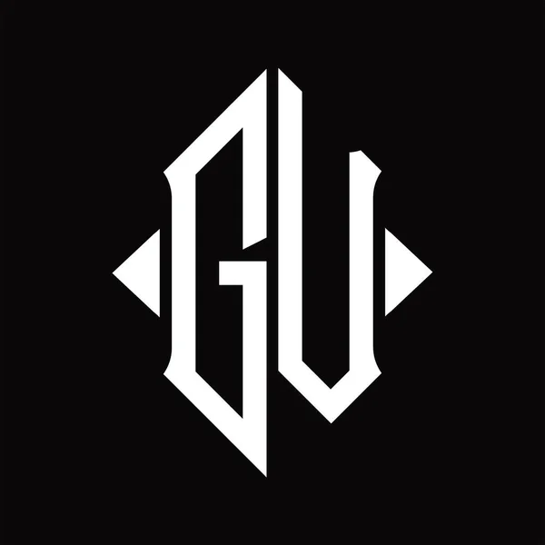 Logo Monogramm Mit Schildform Isoliert Schwarzen Hintergrund Design Vorlage — Stockvektor