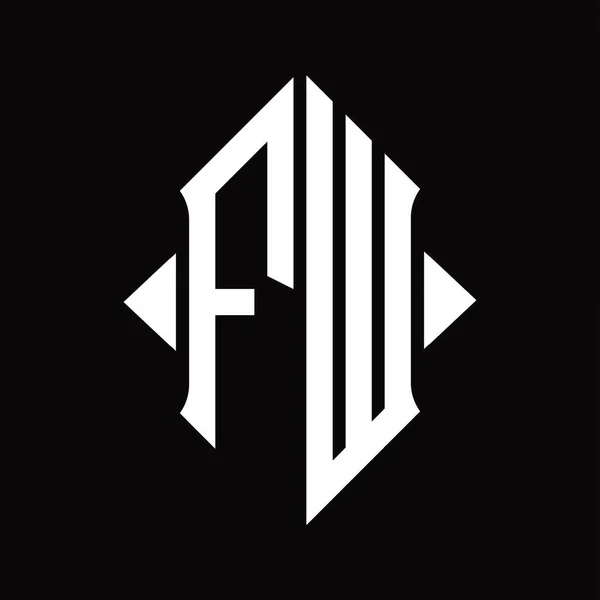 Монограмма Логотипа Изолированным Шаблоном Черного Фона Форме Щита — стоковый вектор