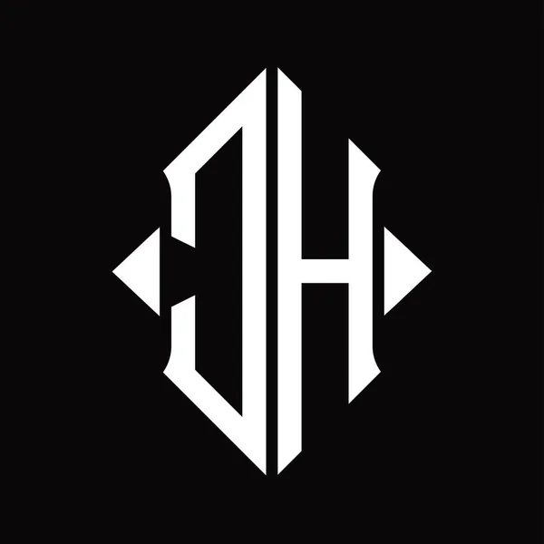 Logo Monogramm Mit Schildform Isoliert Schwarzen Hintergrund Design Vorlage — Stockvektor