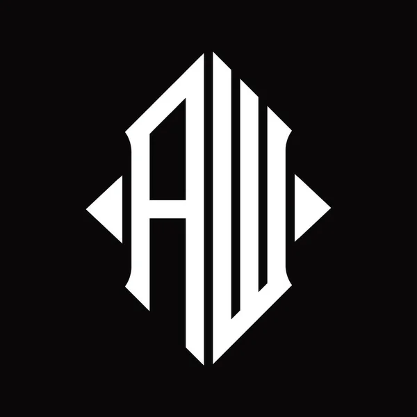 Kalkan Şekilli Logo Monogramı Izole Edilmiş Siyah Arkaplan Tasarım Şablonu — Stok Vektör