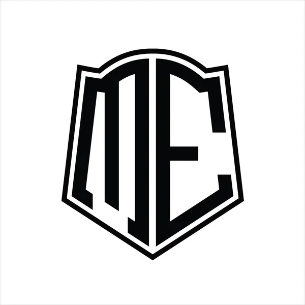 Logo Monograma Con Plantilla Diseño Contorno Forma Escudo Aislado Fondo — Archivo Imágenes Vectoriales